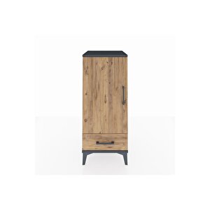 Hyperion Komodin 2 Raflı Tek Çekmeceli Tek Kapaklı 44x44x106 Antrasit-çam