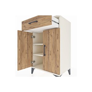 Hyperion Komodin 2 Raflı Tek Çekmeceli 2 Kapaklı 60x44x96 Aytaşı-çam
