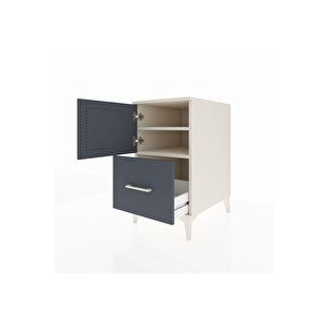 Kronos Komodin 2 Raflı Tek Çekmeceli Tek Kapaklı 44x59x80 Aytaşı-antrasit