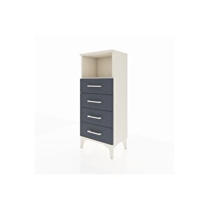 Arges Komodin Tek Raflı 4 Çekmeceli 44x30x106 Aytaşı-antrasit