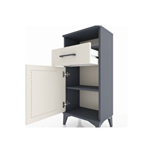 Arges Komodin 2 Raflı Tek Çekmeceli Tek Kapaklı 44x30x96 Antrasit-aytaşı