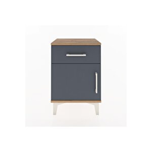 Arges Komodin Tek Raflı Tek Kapaklı 44x30x64 Çam-antrasit