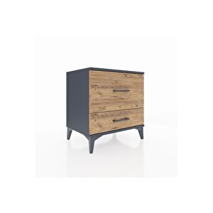 Hyperion Komodin 2 Çekmeceli 60x44x64 Antrasit-çam