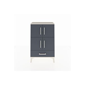 Arges Komodin 4 Raflı Tek Çekmeceli 4 Kapaklı 60x30x96 Aytaşı-antrasit