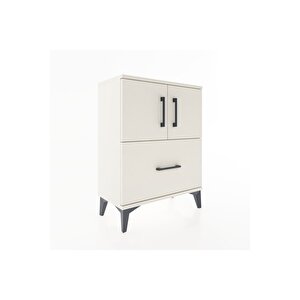 Arges Komodin 2 Raflı Tek Çekmeceli 2 Kapaklı 60x30x80 Aytaşı-aytaşı