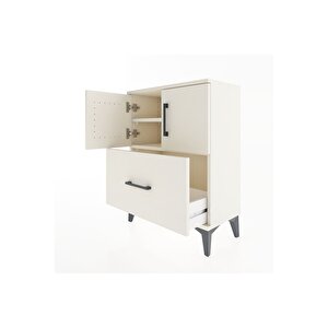 Arges Komodin 2 Raflı Tek Çekmeceli 2 Kapaklı 60x30x80 Aytaşı-aytaşı