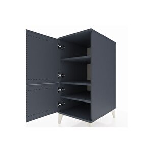 Kronos Komodin 3 Raflı 2 Kapaklı 44x59x96 Antrasit-antrasit