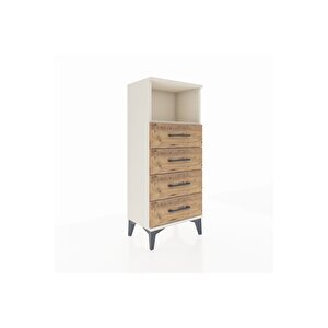 Arges Komodin Tek Raflı 4 Çekmeceli 44x30x106 Aytaşı-çam