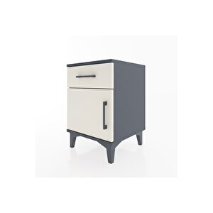 Hyperion Komodin Tek Çekmeceli Tek Kapaklı 44x44x64 Antrasit-aytaşı