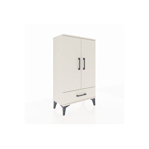 Arges Komodin 3 Raflı Tek Çekmeceli 2 Kapaklı 60x30x106 Aytaşı-aytaşı