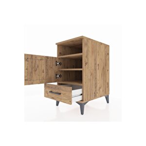 Kronos Komodin 3 Raflı Tek Çekmeceli Tek Kapaklı 44x59x80 Çam-çam