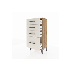 Arges Komodin 4 Çekmeceli 44x30x96 Çam-aytaşı