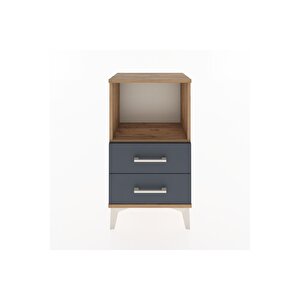 Arges Komodin Tek Raflı 2 Çekmeceli 44x30x80 Çam-antrasit