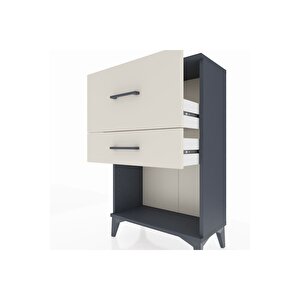 Arges Komodin 2 Çekmeceli 60x30x96 Antrasit-aytaşı