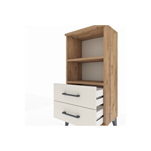 Arges Komodin 2 Raflı 2 Çekmeceli 44x30x96 Çam-aytaşı