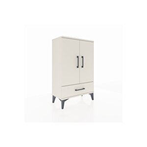 Arges Komodin 2 Raflı Tek Çekmeceli 2 Kapaklı 60x30x96 Aytaşı-aytaşı