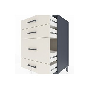 Hyperion Komodin 4 Çekmeceli 60x44x96 Antrasit-aytaşı