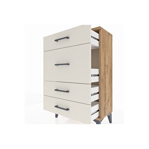 Arges Komodin 4 Çekmeceli 60x30x96 Çam-aytaşı