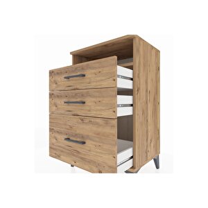 Hyperion Komodin Tek Raflı 3 Çekmeceli 60x44x96 Çam-çam