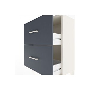 Arges Komodin 2 Çekmeceli 60x30x80 Aytaşı-antrasit