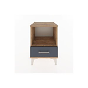 Hyperion Komodin Tek Raflı Tek Çekmeceli 44x44x64 Çam-antrasit