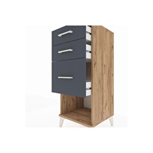 Hyperion Komodin 3 Çekmeceli 44x44x106 Çam-antrasit