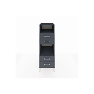 Kronos Dolap 2 Raflı 4 Çekmeceli 44x59x134 Antrasit-antrasit