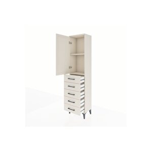 Arges Dolap 2 Raflı 5 Çekmeceli Tek Kapaklı 44x30x182 Aytaşı-aytaşı