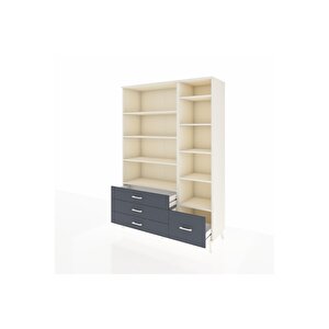 Hyperion Dolap 9 Raflı 4 Çekmeceli  132x44x195 Aytaşı-aytaşı/antrasit