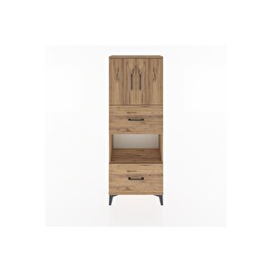 Arges Dolap 3 Raflı 2 Çekmeceli 2 Kapaklı 60x30x163 Çam-çam