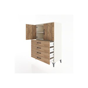 Hyperion Dolap 2 Raflı 4 Çekmeceli 2 Kapaklı 88x44x134 Aytaşı-çam