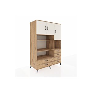 Kronos Dolap 9 Raflı 6 Çekmeceli 3 Kapaklı 132x59x195 Çam-aytaşı/çam