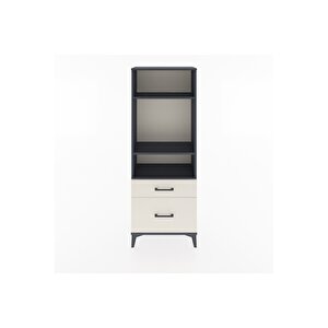 Arges Dolap 3 Raflı 2 Çekmeceli 60x30x163 Antrasit-aytaşı