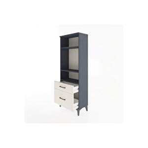 Arges Dolap 3 Raflı 2 Çekmeceli 60x30x163 Antrasit-aytaşı