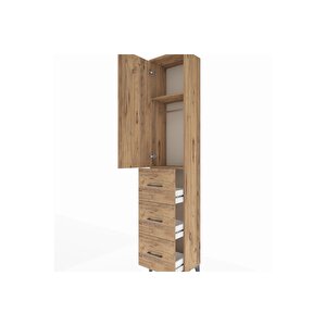 Arges Dolap 2 Raflı 3 Çekmeceli Tek Askılı 44x30x221 Çam-çam