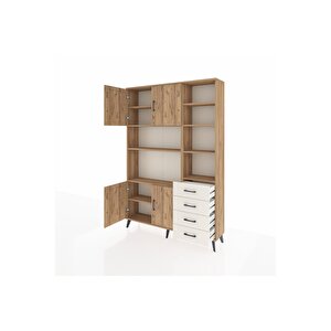 Arges Dolap 9 Raflı 4 Çekmeceli 4 Kapaklı 132x30x195 Çam-çam/aytaşı