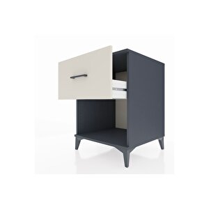 Kronos Komodin Tek Çekmeceli 60x59x80 Antrasit-aytaşı