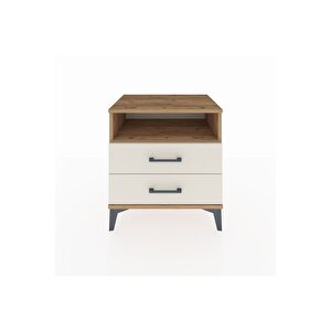 Hyperion Komodin Tek Raflı 2 Çekmeceli 60x44x64 Çam-aytaşı