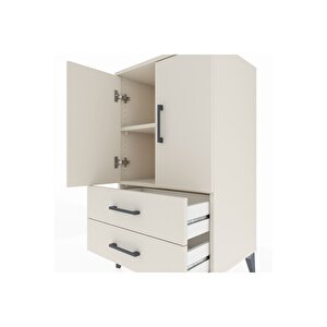 Hyperion Komodin 2 Raflı 2 Çekmeceli 2 Kapaklı 60x44x106 Aytaşı-aytaşı
