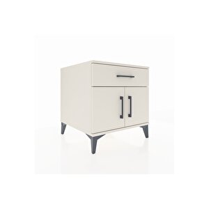 Kronos Komodin Tek Raflı Tek Çekmeceli 2 Kapaklı 60x59x64 Aytaşı-aytaşı