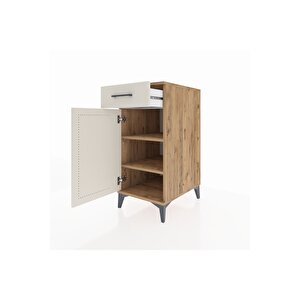 Kronos Komodin 2 Raflı Tek Çekmeceli Tek Kapaklı 44x59x96 Çam-aytaşı