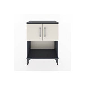 Arges Komodin 2 Raflı 2 Kapaklı 60x30x80 Antrasit-aytaşı