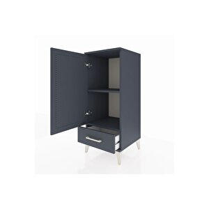 Hyperion Komodin 2 Raflı Tek Çekmeceli Tek Kapaklı 44x44x106 Antrasit-antrasit
