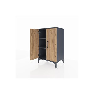 Hyperion Komodin 2 Raflı 2 Kapaklı 60x44x96 Antrasit-çam