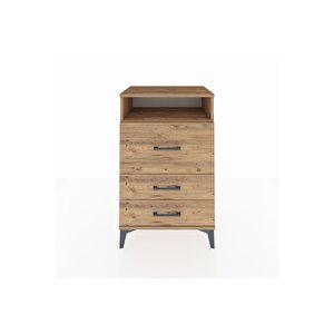 Hyperion Komodin Tek Raflı 3 Çekmeceli 60x44x96 Çam-çam