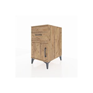 Kronos Komodin Tek Raflı Tek Çekmeceli Tek Kapaklı 44x59x80 Çam-çam