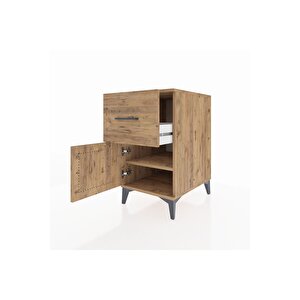 Kronos Komodin Tek Raflı Tek Çekmeceli Tek Kapaklı 44x59x80 Çam-çam