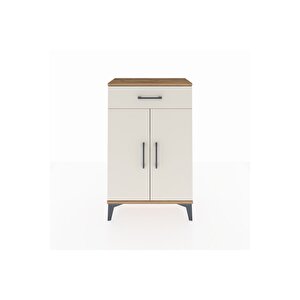 Arges Komodin 2 Raflı Tek Çekmeceli 2 Kapaklı 60x30x96 Çam-aytaşı