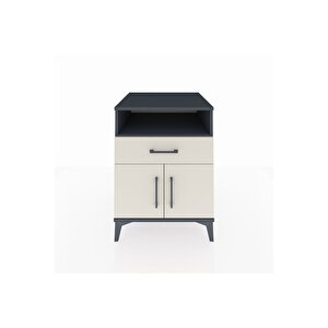 Kronos Komodin 2 Raflı Tek Çekmeceli 2 Kapaklı 60x59x80 Antrasit-aytaşı