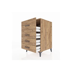 Kronos Komodin 4 Çekmeceli 60x59x96 Çam-çam